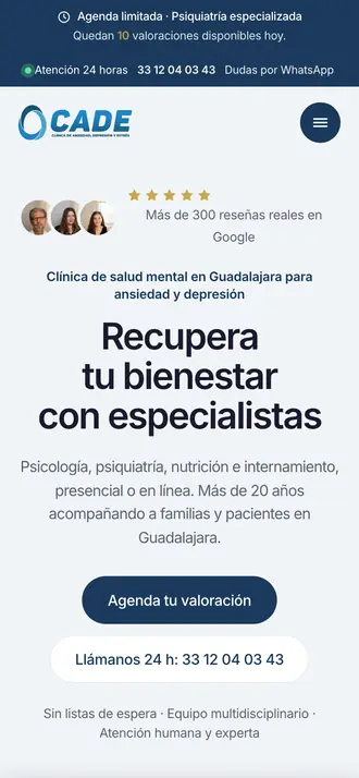 CADE: captura real de cade.org.mx en celular