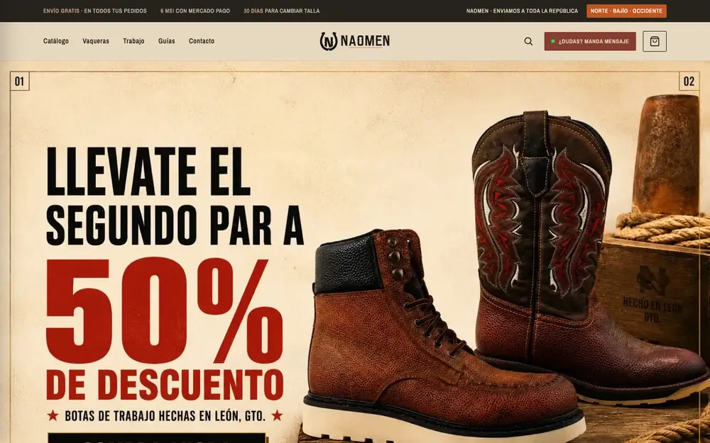 NAOMEN: captura real de naomenmx.com