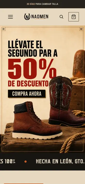 NAOMEN: captura real de naomenmx.com en celular