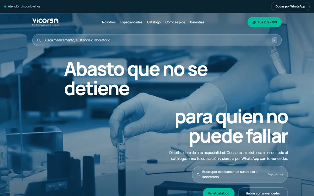 Vicorsa: captura real de vicorsa.mx